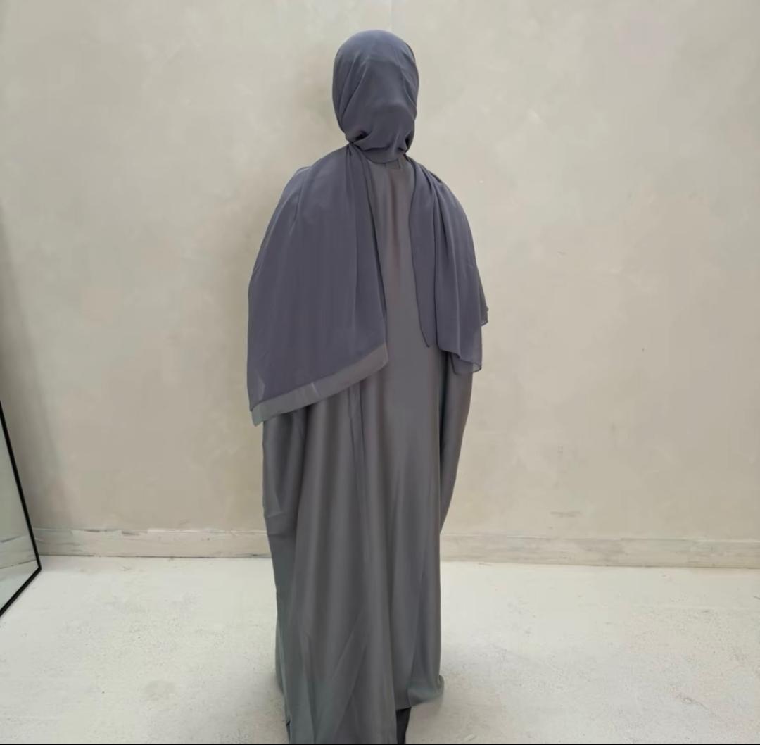 Grey and Purple Two Tone abaya