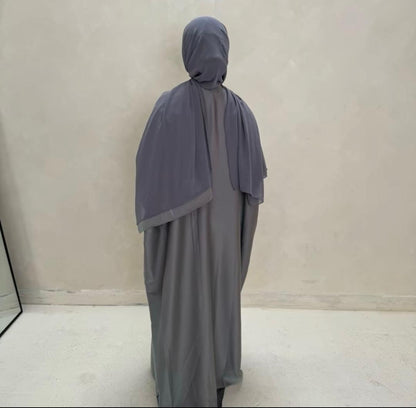 Grey and Purple Two Tone abaya