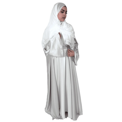 Premium 4 Piece Silver Open Abaya