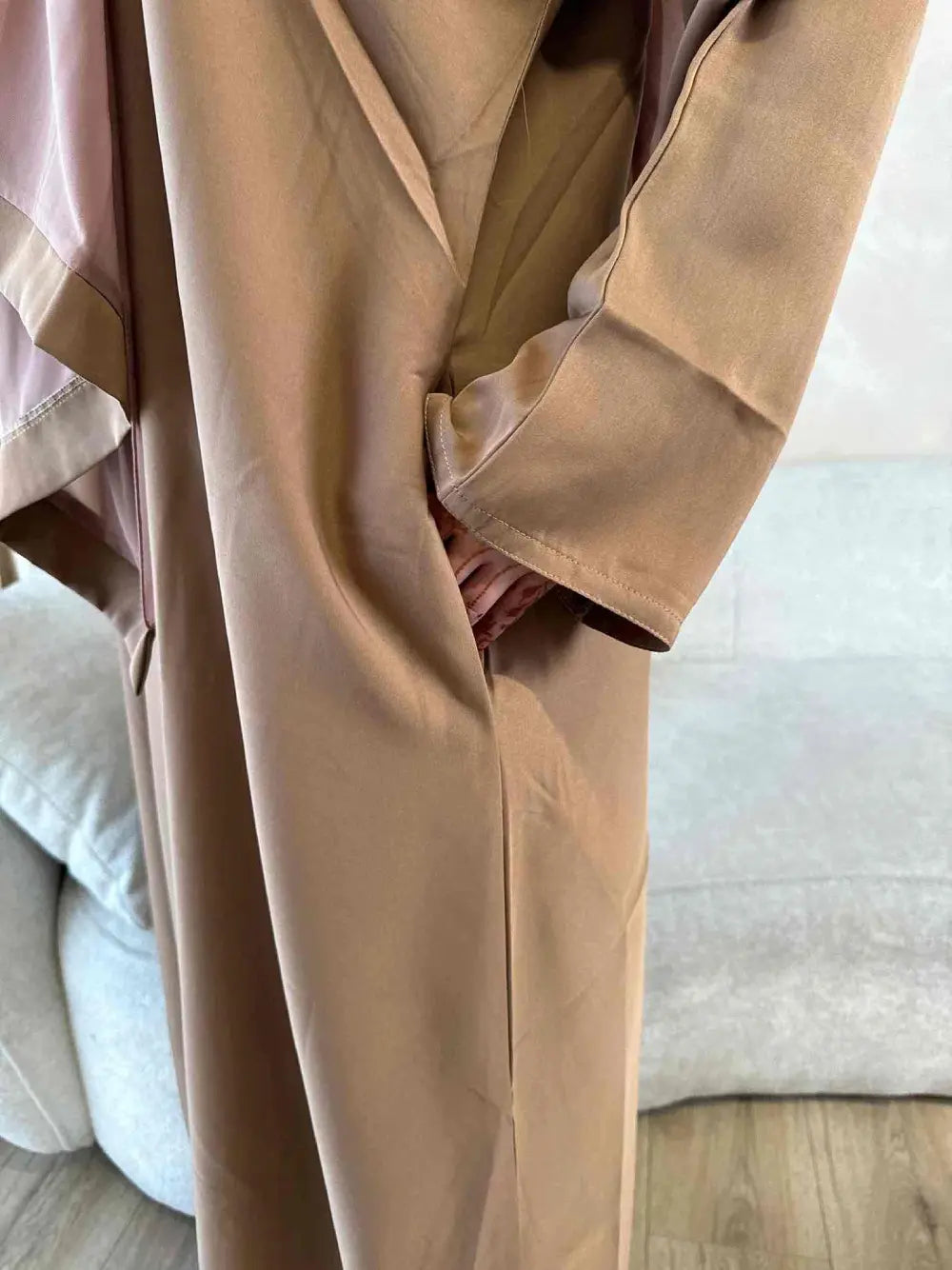 Brown Closed Abaya with Pockets