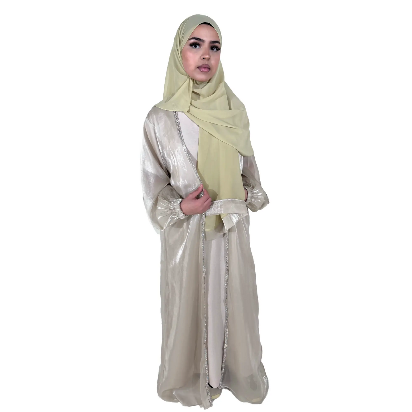 Opulent Organza Silk 4 Piece Abaya Style Dress